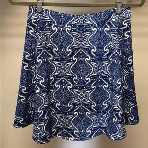 THML | Blue & White Print Skater Skirt